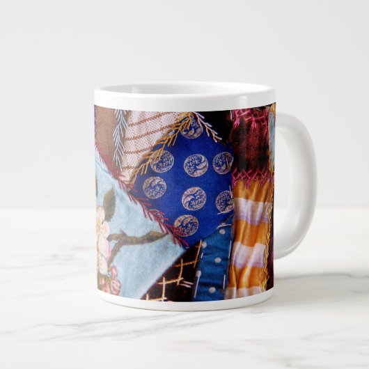 Nähen - Patchwork - Omas Quilt Jumbo-Tasse (Vorderseite Rechts)