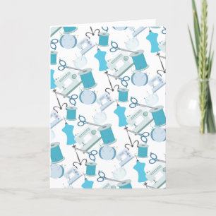 Nähen Quilting dank blaues Muster Dankeskarte