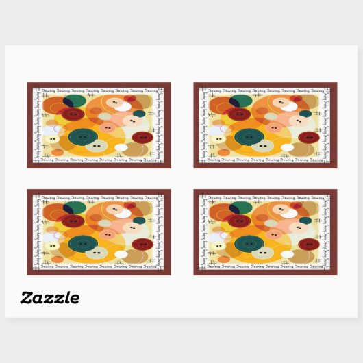 Nähen Rechteckiger Aufkleber (Blatt)