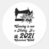 Nähen - runder aufkleber (Vorderseite)
