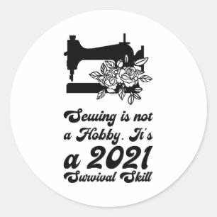 Nähen - runder aufkleber