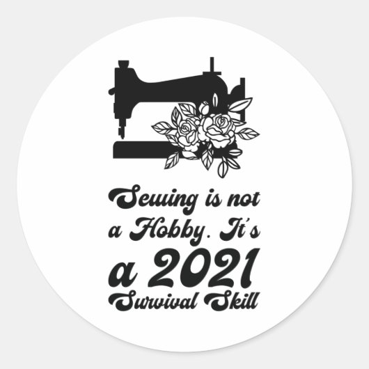 Nähen - runder aufkleber (Vorderseite)