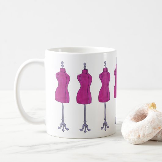 Nähen Schneider Mode Kostüm Designer Mannequin Kaffeetasse (Mit Donut)
