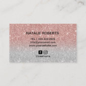 Nähen Seamstress Dressmaker Rose Gold Glitzer Visitenkarte (Rückseite)