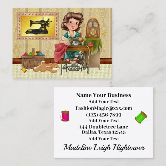 Nähen/Seamstress/Mode-Visitenkarte Visitenkarte (Vorne/Hinten)
