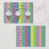 Nähen Sie Knöpfe auf Eiscreme-Visitenkarte Telefonnummerkarte (Vorne/Hinten)