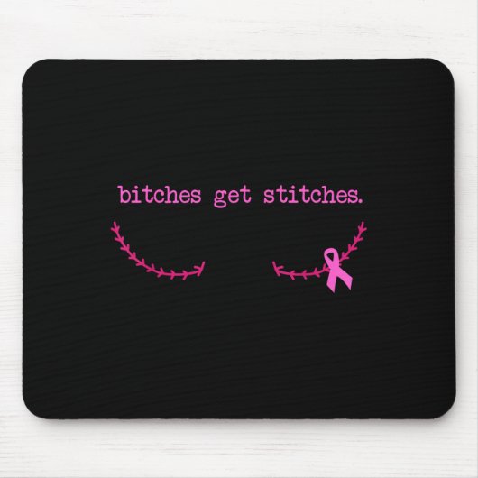 Nähen Sie rosa Band Brustkrebsbewusstsein Mousepad (Vorne)