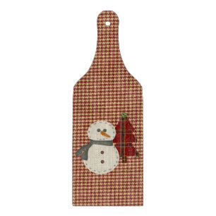 Nähen Sie Schneemann Glas Schneidbrett Schneidebrett