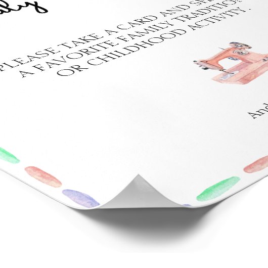 Nähen Sie viel Liebe Rosa Aquarellfamilie Traditio Poster (Ecke)