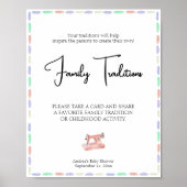 Nähen Sie viel Liebe Rosa Aquarellfamilie Traditio Poster (Vorne)