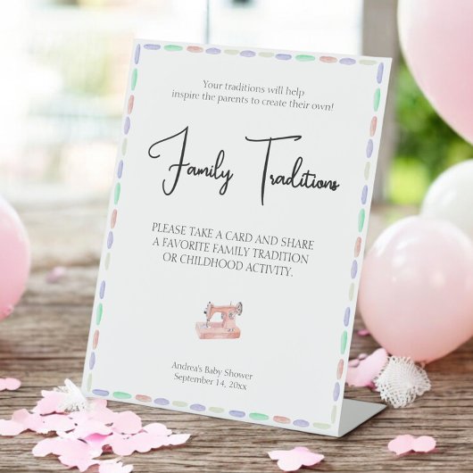 Nähen Sie viel Liebe Rosa Aquarellfamilie Traditio Sockelschild