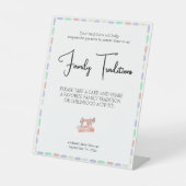 Nähen Sie viel Liebe Rosa Aquarellfamilie Traditio Sockelschild (Vorderseite)