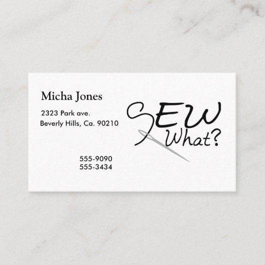 Nähen Sie, was Visitenkarte (Vorderseite)