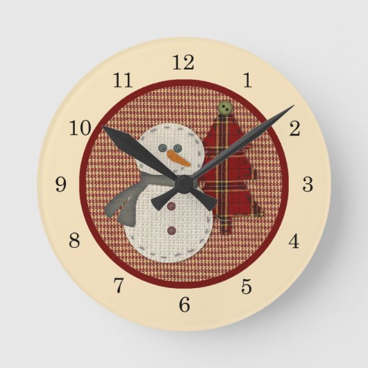 Nähen Sie Weihnachtswanduhr Runde Wanduhr (Vorderseite)