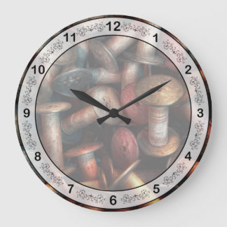 Nähen - Spools Große Wanduhr