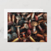 Nähen - Spools Postkarte (Vorne/Hinten)