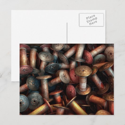Nähen - Spools Postkarte (Vorne/Hinten)