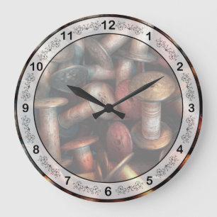 Nähen - Spulen Große Wanduhr