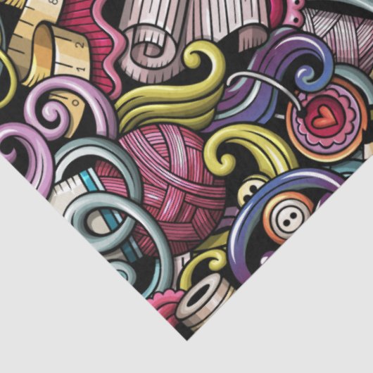 Nähen - Stricken von Geschenkfässern Seidenpapier (Ausschnitt)