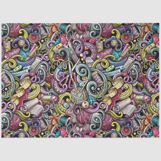 Nähen - Stricken von Geschenkfässern Seidenpapier (Vorderseite)