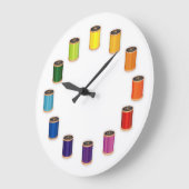 Nähen, Tauchen, Nadel und Thread Große Wanduhr (Winkel)