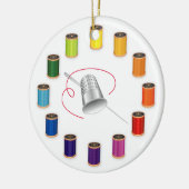 Nähen, Tauchen, Nadel und Thread Keramikornament (Links)