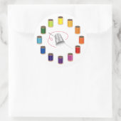 Nähen, Tauchen, Nadel und Thread Runder Aufkleber (Tasche)