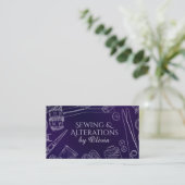 Nähen und Änderungen - Linienart Visitenkarte (Stehend Vorderseite)