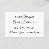 Nähen und Änderungen Visitenkarte (Rückseite)