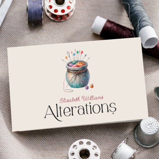 Nähen und Änderungen Wasserfarbe QR Visitenkarte