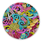 Nähen und Knittern von Keramiken Keramikknauf (Vorderseite)