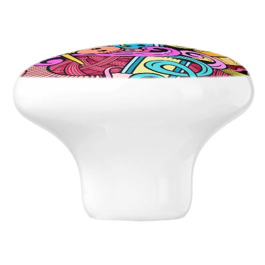 Nähen und Knittern von Keramiken Keramikknauf (Seitenansicht)