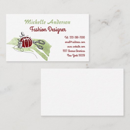 Nähen und Mode Visitenkarte (Vorne/Hinten)