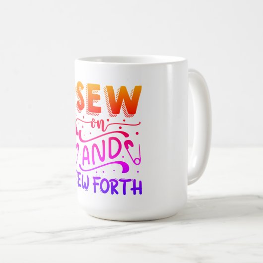 Nähen und Nähen Kaffeetasse (VorderseiteRechts)