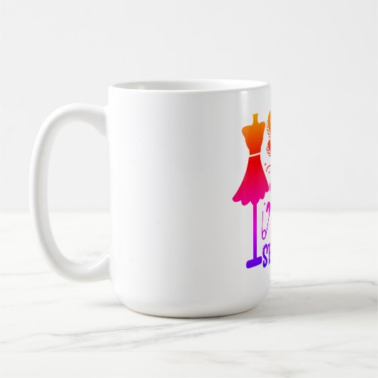 Nähen und Nähen Kaffeetasse (Links)