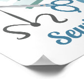 Nähen und Quiltieren von Blau Poster (Ecke)