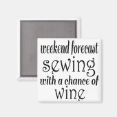 Nähen und Wein Magnet (Vorderseite/Rückseite)