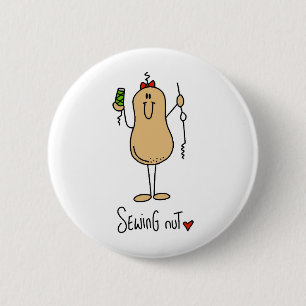 Nähen Verrückte T-Shirts und Geschenke Button