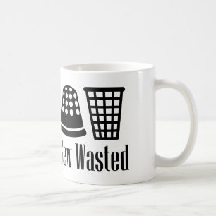 Nähen Verschwendet Nähen und Trinken Kaffeetasse