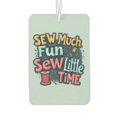 Nähen viel Spaß sehen wenig Zeit Retro Stitch Art Autolufterfrischer (Rückseite)