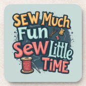 Nähen viel Spaß sehen wenig Zeit Retro Stitch Art Getränkeuntersetzer (Vorderseite)