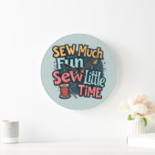 Nähen viel Spaß sehen wenig Zeit Retro Stitch Art Große Wanduhr (Zuhause)