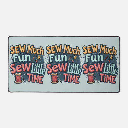 Nähen viel Spaß sehen wenig Zeit Retro Stitch Art Schreibtischunterlage (Vorderseite)