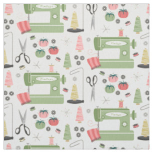 Nähen Vintage - Nähmaschinen - Pink Lime Stoff