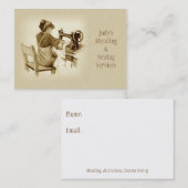 Nähen, Visitenkarte ausbessernd: Zeichnender (Vorne/Hinten)