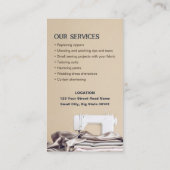 Nähen von Alterations Services - Seamstress Visitenkarte (Rückseite)