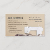 Nähen von Alterations Services - Seamstress Visitenkarte (Rückseite)