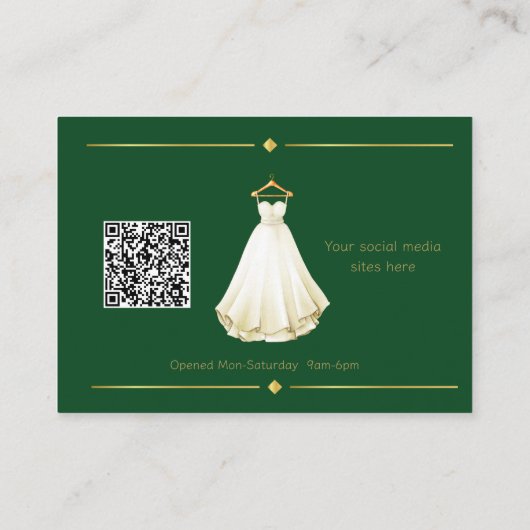 Nähen von Änderungen der Visitenkarte Smaragdgrün (Rückseite)