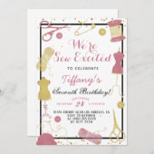 Nähen von aufgeregtem SewIng zum Geburtstag Einladung (Vorne/Hinten)