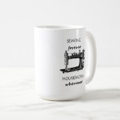 Nähen von Forellenhäusern bei der Tasse des Kaffee (VorderseiteRechts)